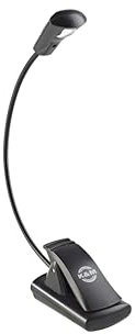 K&M 12241 Lampada LED FlexLight nera per leggio musicale -aggancio con pinza - collo di cigno flessibil, luminosita 800 Lux