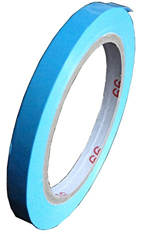 6x PVC Klebeband / 66m x 9mm / leise abrollend / Farbe: blau