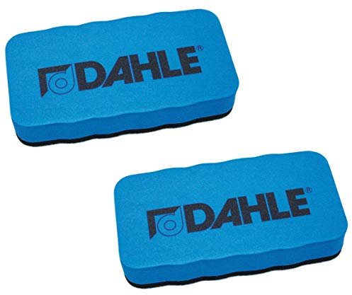 Dahle Whiteboard Schwamm (Magnetischer Wischer für Trockenreinigung auf vielen Oberflächen) (2er Pack/Blau)