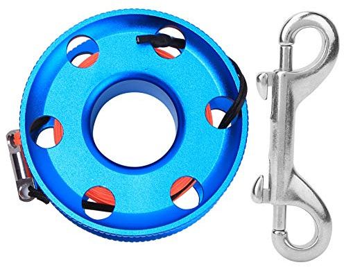 Finger Spool Reel, 30m/50m Stainless Steel Diving Spool Reel, for Diving Supplies Snorkeling Underwater (Blue)