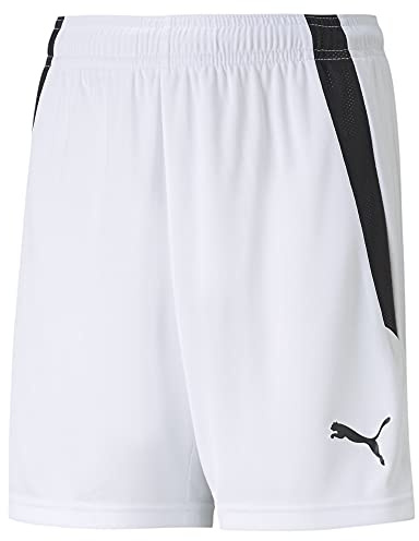 Puma teamLIGA Shorts Jr, Pantaloncini Unisex Bambini, bianco (Puma White/Puma Black), 152