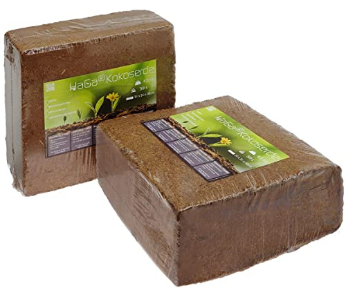 HaGa® Kokosjord 2 x 4,5 kg – 116 liter humusjord pressad blomjord – ren naturprodukt