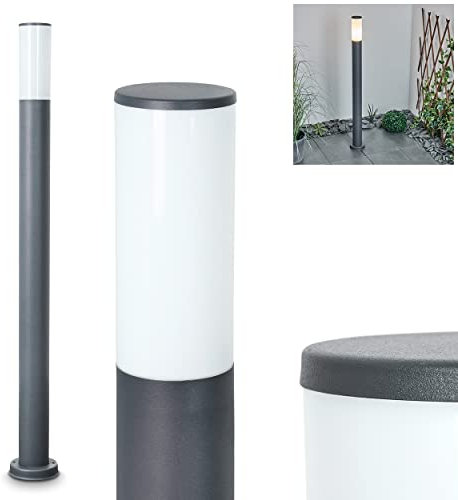 Außenwegeleuchte Caserta, moderne Sockelleuchte aus Metall/Kunststoff in Anthrazit, Wegeleuchte 110 cm, Gartenlampe mit E27-Fassung, Gartenbeleuchtung IP44, ohne Leuchtmittel