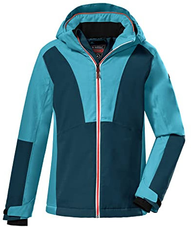 Killtec Mädchen Ksw 155 Grls Jckt Skijacke Funktionsjacke mit Kapuze und Schneefang, Türkis, 128 EU