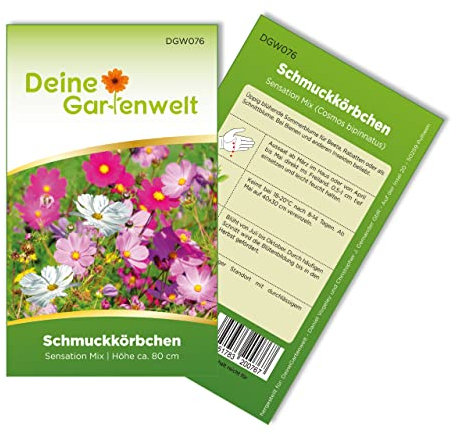 Cosmea Schmuckkörbchen Sensation Mix Samen - Cosmos bipinnatus - Cosmeasamen - Blumensamen - Saatgut für 70 Pflanzen