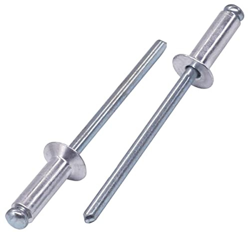 SKIR'CO (500 pz) Rivetti ciechi in alluminio con testa svasata 4,0 x 12 mm, mandrino in acciaio, rivetti a strappo