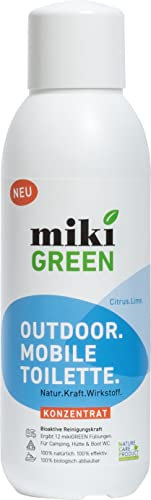 mikiGREEN Outdoor.Mobile Toilette. | Universalzusatz | Sanitärflüssigkeit für Abwassertank der Camping Toilette | Grauwassertank Zusatz | Schwarzwasser Zusatz für die Chemie Toilette
