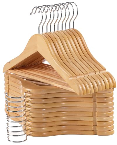 ELONG HOME Baby Hangers, 20 Pack Natural Wooden Kids Hangers for Closet, Premium Children's Clothes Hangers with 360° Swivel Hook