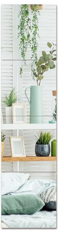 4 piastrelle a specchio da parete, a specchio, autoadesive, a figura intera, 66 x 66 cm, adesivi a specchio per camere da letto, casa, palestra, porte dell'armadio