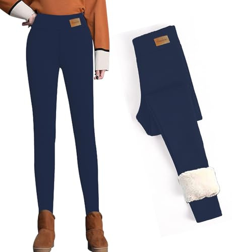 CheChury Leggings Invernali Donna Leggings Termici Donna con Taglia Grossa Fodera in Pile Spesso Leggings Vita Alta Donna Pantaloni Caldi e Elastici Invernali Collant Caldo Velluto Lunghi Pantaloni