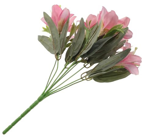 VINTORKY Bouquet Di Gigli Artificiale Realistico Composizione Floreale Per Decorazioni Di Casa Matrimonio e Feste Facile Da Pulire e Riutilizzabile Colori