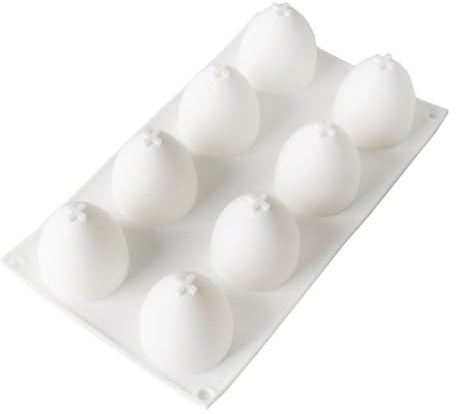 Moldes de huevo de silicona Pascua Estereo 8 Moldes de huevo Diy Moldes de mantequilla de mantequilla