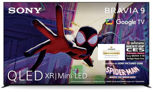 Sony BRAVIA 9 QLED XR, Mini LED 65 Pulgadas 4K HDR Google Smart TV, Funciones Gaming para PlayStation 5, IMAX Enhanced, Dolby Vision Atmos, Chromecast, AirPlay, 120Hz 65XR90, 85, Negro