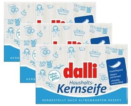 Dalli Kernseife 3 Stück (300 g) – Haushaltsseife leicht parfümiert, vielseitig für Hautpflege, Fleckenentfernung & Textilreinigung, sanft & hautfreundlich, traditionell & nachhaltig (3)