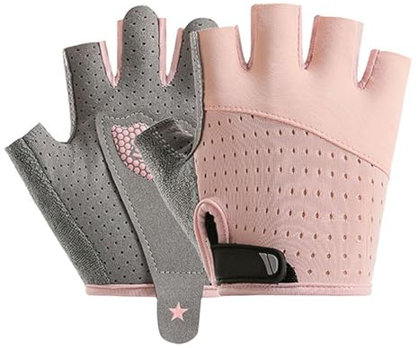 FakeFace Kid Fingerless Cycling Glove for Half Finger Non-Slip Mitten Boys Girls Adjustable Bike Glove for Riding Outdoor Sport