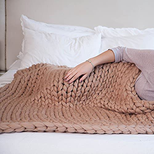 Coperta Spessa Tessuta a Mano con Maglia appesantita - Lussuosa Coperta da Letto e da Divano per l'arredamento della casa