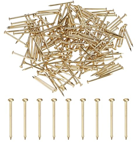 M METERXITY 200 Unidades De Clavos Pequeños De Latón De 1.2mm X 20mm Con Cabeza Redonda Para Manualidades/Decoración Del Hogar/Colgar Cuadros