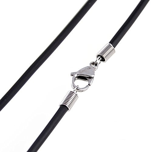 DonDon Collier en Caoutchouc avec Fermeture en Acier Inoxydable à Mousqueton Longueur 50 cm - épaisseur: 3 mm