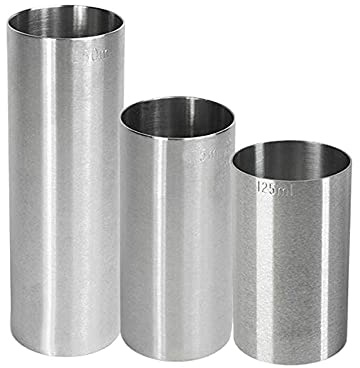 Bartopia Thimble Wine Measures Bundle Set, Stainless Steel, Silver, 20 x 12 x 20 cm