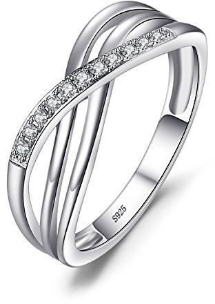 JewelryPalace Infinity Wickelring Verlobungsring Unendlichkeit Promise Eheringe Ring Silber 925 Damen, Zirkonia Silberringe Trauringe Damenring Hochzeitsringe Antragsring Ringe, Damen Schmuck