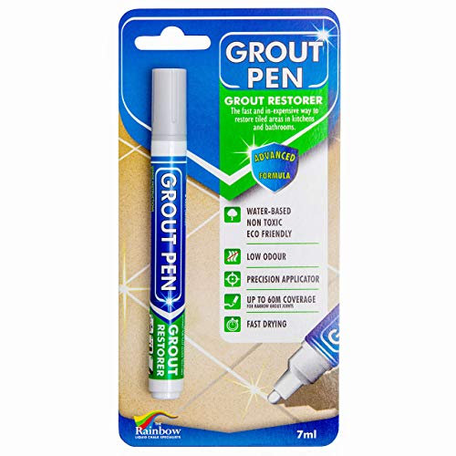 Grout Pen - Designed for restoring tile grout in bathrooms & kitchens (Light Grey)