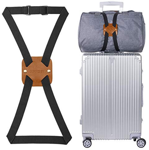 Luggage Straps for Suitcases,Travel Belt for Luggage Over Handle, Adjustable High Elastic Luggage Straps for Suitcases TSA Approved for Connecting Your Luggage (Brown)