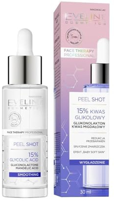 Eveline Cosmetics Face Therapy Professional Peel Shot 15% Glycolsäure Peeling-Behandlung für Gesicht, Hals & Dekolleté - 30ml