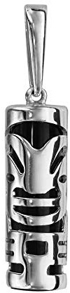 1001 Bijoux Pendentif argent rhodié (Argent 925‰ + protection Rhodium) tiki amour + Certificat d'Authenticité Argent 925‰