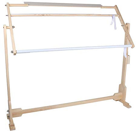 Stickrahmen Eckig Holz Stickständer Stickrahmen Kreuzstich Holz Ständer, Stickerei Ständer Handarbeit Werkzeug, Drehbar, Verstellbar, um 360 Grad drehbarer Bodenkreuzstichhalter, 97.5 * 46cm