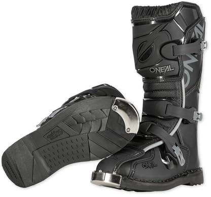 O'NEAL Kinder Motocross Stiefel TRIBUTE Youth Boot I MX Enduro I Motocross Stiefel Kinder mit Metall Sohlenschutz & verstellbaren Verschlussschnallen I Schwarz I Größe 37