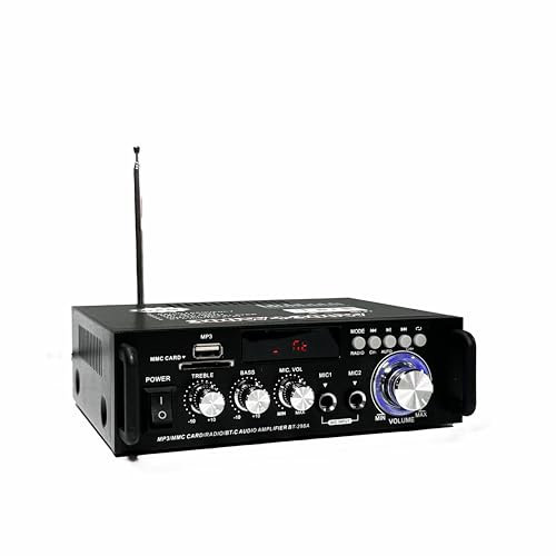 300W+300W Amplificateur Audio De Son 12V/ 220V LCD 2CH HiFi Audio Stéréo stéréo BT FM Radio Portable Home (298A)