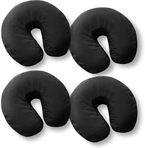 Saloniture Lot de 4 housses de berceau en microfibre de qualité supérieure - Ultra douces et ajustées pour table de massage - Noir