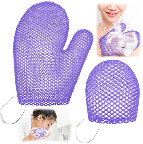 Juego de depurador exfoliante de panal de abeja, limpiador facial y corporal incluye guante de baño de spa, guante exfoliante de panal para ducha corporal, esponja exfoliante de panal de abeja,