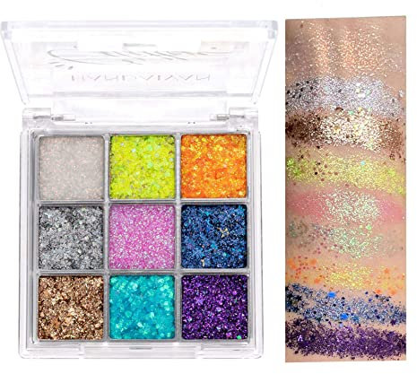 Tolenre 9 colores Paleta de Sombras de Ojos Brillantes, Sutiles Brillante Altamente Pigmentados Glitter, Eyeshadow Paletas Altamente Pigmentadas, Eyeshadow, Paleta de Maquillaje Portátil (01)