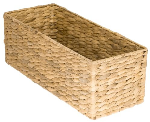 HMF Cestino portaoggetti da bagno, Cestino intrecciato in giacinto d'acqua | 38 x 15 x 14 cm