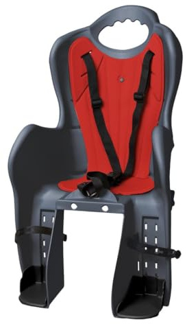 Generico SEGGIOLINO Posteriore Bici con Attacco PORTAPACCO Largo MAX16CM per Bambini OMOLOGATO 22KG Vari Colori Made in Italy (Grigio SCUR)
