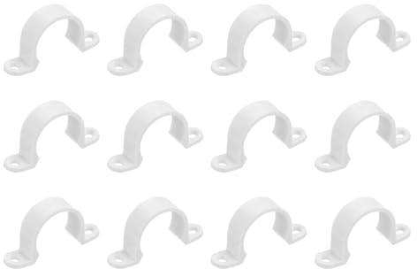QUARKZMAN 12 st PVC-rörklämmor plaströrklämmor 25 mm (1 tum) med 2 hål PVC rörmonteringsfäste ihålig vit