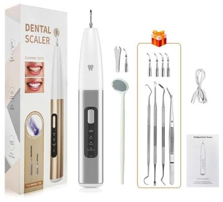 EDIFOLLY Détartreur dentaire à ultrasons, élimine la plaque dentaire et le tartre, blanchiment des dents, 1 unité