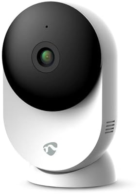 NEDIS Smart inomhuskamera, Wi-Fi, 3 MP Full HD 1296p, baby- och husdjursmonitor med rörelse- och ljuddetektion, mörkerseende, 110° visning, 2-vägs ljud, kompatibel med Alexa och Google Assistant – vit