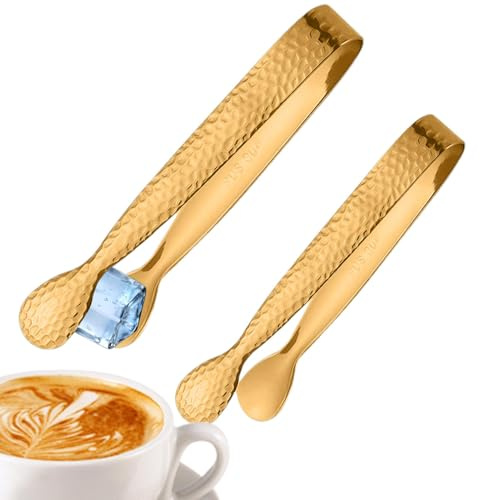 Pinze per ghiaccio in acciaio, pinze per caramelle, piccole pinze per zucchero per servire, pinze versatili per insalata, tostapane, dessert, antipasti e secchiello per il ghiaccio, pinze da