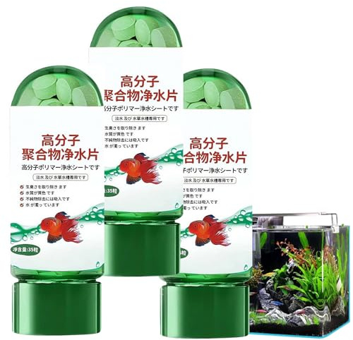 Puissantes tablettes de purification d'eau d'aquarium – Nettoyant à action rapide pour aquarium, élimine la turbidité et les impuretés, sans danger pour toutes les vies aquatiques, formule améliorée