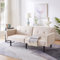 Rvjiahe Multifunktionales verstellbares Schlafsofa 2-in-1-Schlafsofa, 2-Sitzer-Sofa, unabhängig verstellbare doppelte Rückenlehnen, mit Schlaffunktion, Baumwoll-Leinen-Stoff (Beige)