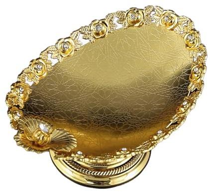 Llamativo plato ovalado/redondo para tartas con cordones finos, estética de mesa para amas de casa y planificadores de eventos, accesorio de decoración del hogar