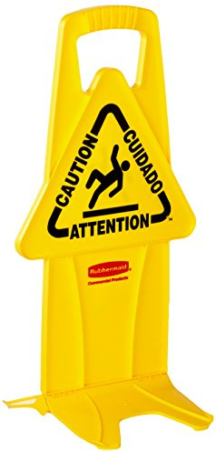 Rubbermaid Commercial Products FG9S0900YEL, 'Caution' Stable Safety Sign - Yellow