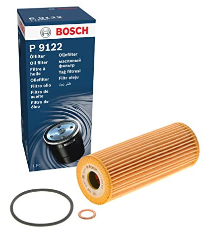 Bosch P9122 Filtre à Huile Automobile - Sépare la Suie et les Particules Métalliques de l'Huile Moteur, Lubrification Fiable du Moteur
