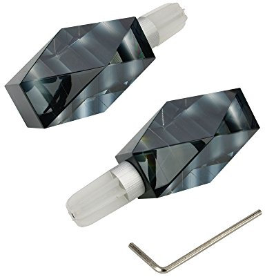 Liedeco Endstück, Endknopf Montreal | Gardinenstangen 20 mm Piano Klavierlack-Serie | 2 Stück | schwarz/transparent (Acryl)