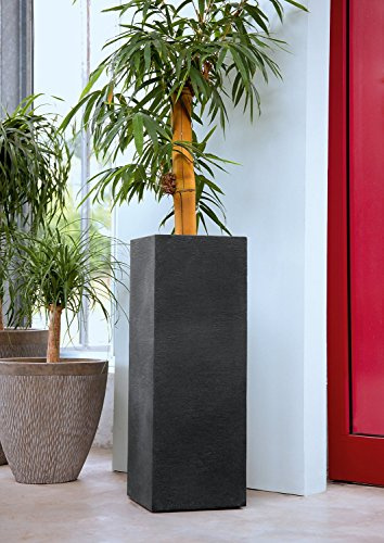 Lippert Pflanzkübel Säule Kubus quadrat 80cm Höhe anthrazit