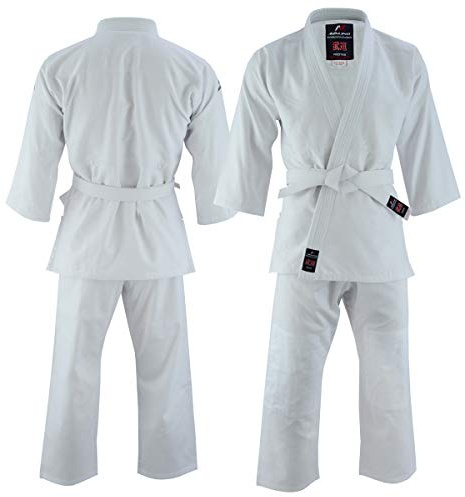 Malino Student Judo Gi Middleweight Suit Uniform with Free Belt for Men PC 450Gsm White Size160