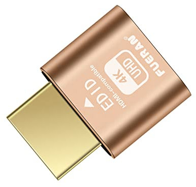 HDMI Dummy Plug Headless Ghost Display Emulator Premium Aluminum PC（Fit Headless-1920x1080 New 4RD@60Hz） (4K-1P)