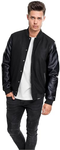 Urban Classics Tb201-Giacca Oldschool College Giacca, Nero/Nero, XS Uomo
